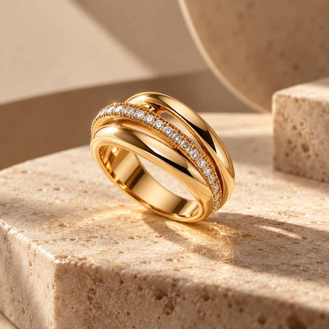 Minimal Gold Stack Ring